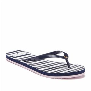 Kate Spade Nassau striped nautical navy flip flops